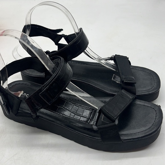 Marc Fisher Black Croc Embossed Sandals Size 10 BSN4031 - Picture 3 of 10